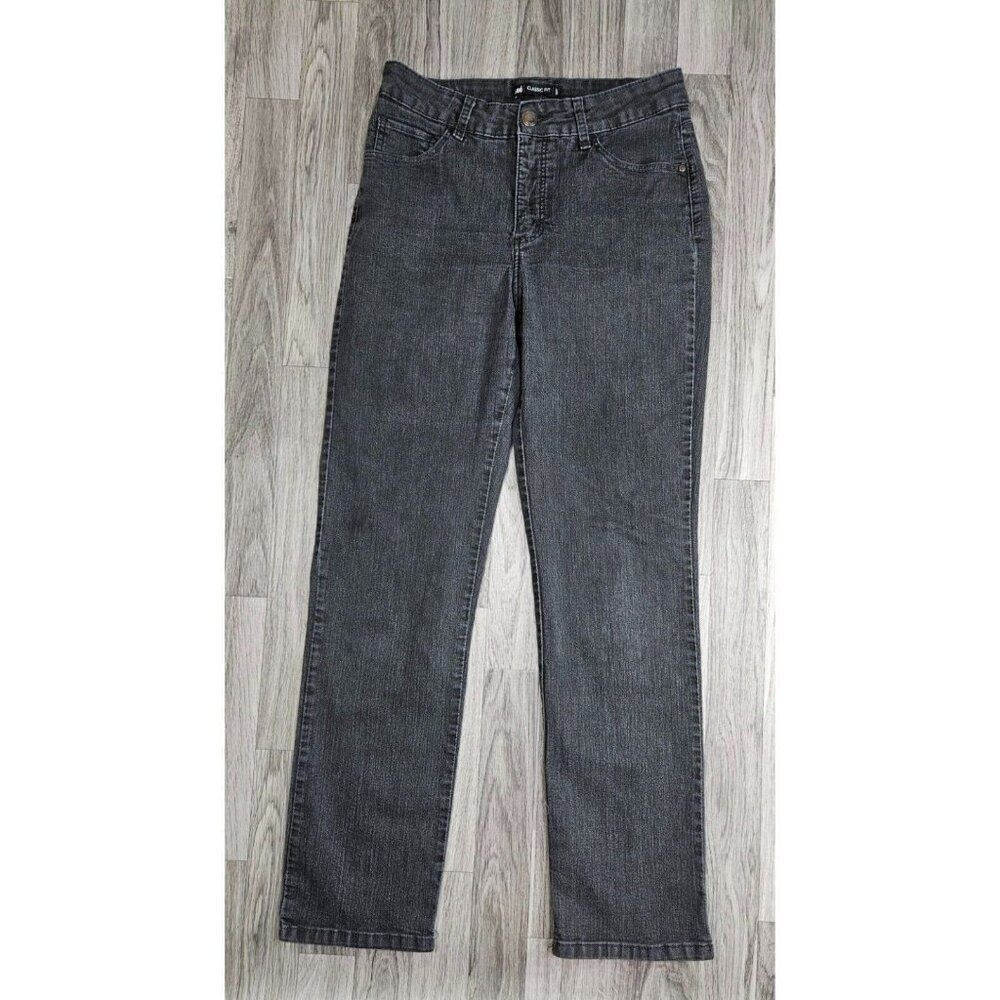 (3/$35) Lee 10 Medium Classic Fit Straight Studs Embroidered Black Grey Jeans